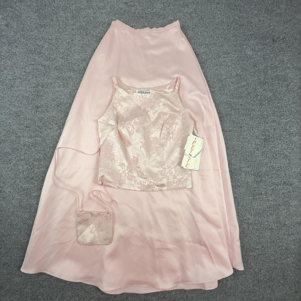 Betsy & Adam By Jaslene Skirt Tank Set Womens 4P Pink Floral 3 Piece Formal